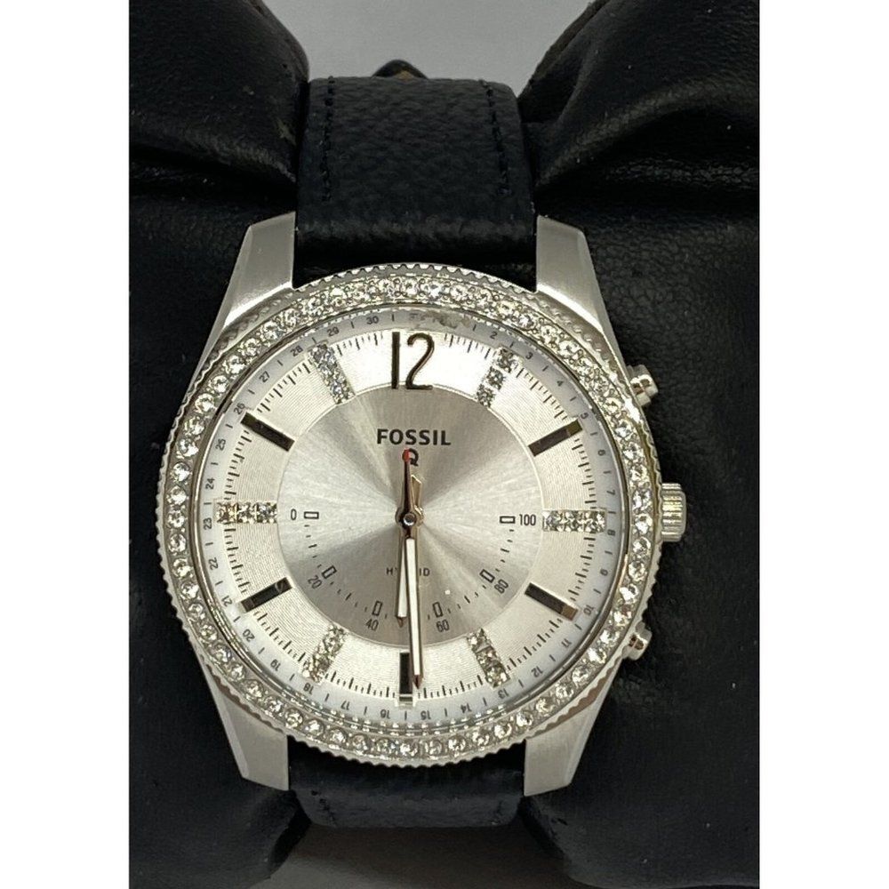 Fossil FTW3282 Women's Black Leather Silver Analog